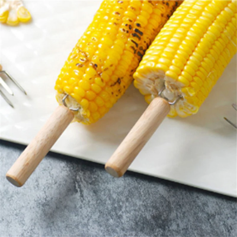 Вилки для барбекю кукурузы вилки еды игла обжарки вилка говядины колбасы фруктов
