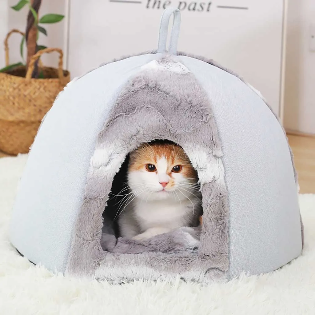Gatos productos para mascotas Pet Dog cama gato палатка дом Питомник зимнее теплое гнездо мягкий
