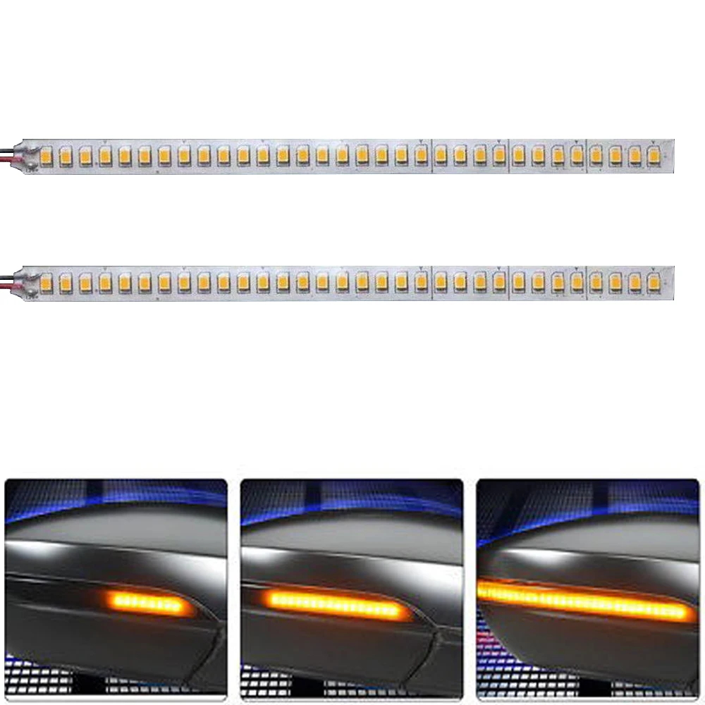 

2pcs Car Rearview Mirror Indicator Lamp Streamer Strip Flowing Turn Signal Lamp Motorcycle Flowing LED light for universal car
