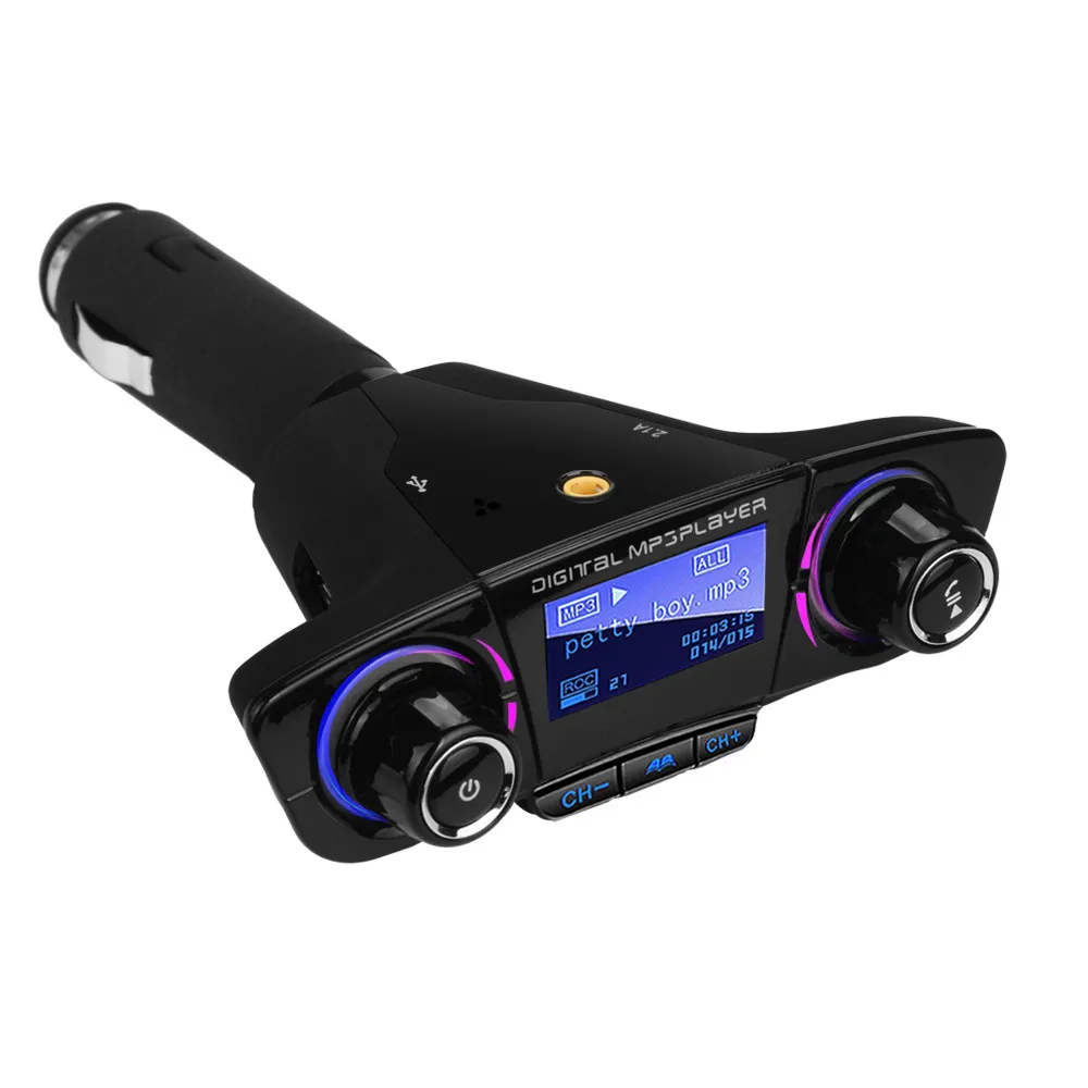 4,0+ EDR Bluetooth версия Беспроводной FM передатчик Dual USB 5V 2.1A зарядка Хендс-фри светодиодный точечно-матричный Экран Автомобильный MP3-плеер# YL1