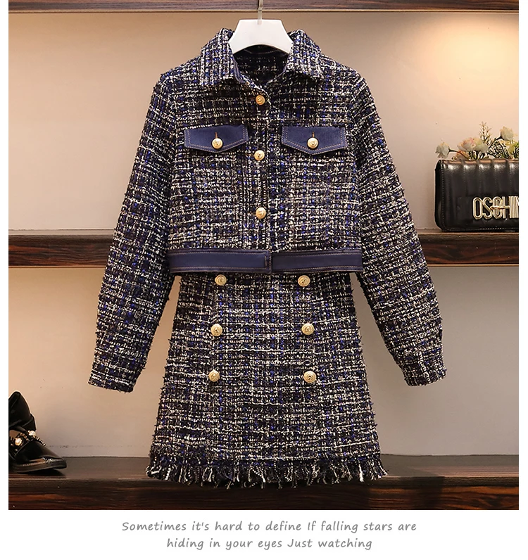Новинка года; зимняя Модная Джинсовая юбка; куртка из двух предметов; 4XL