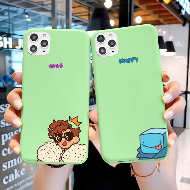 

Dream Smp Phone Case For IPhone 6 6s 7 8 Plus X Xs Xr Xsmax 11 12 Pro Promax 12mini Candy Green Silicone Cover