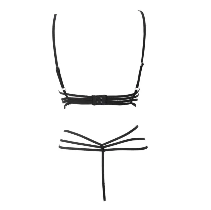 Комплект женского кружевного нижнего белья с открытой чашкой и бюстгальтером |