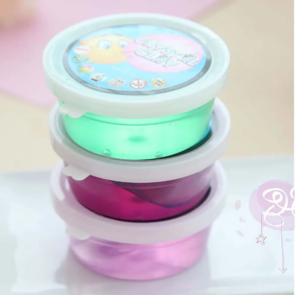 

Clay Slime Diy Crystal Mud Play Transparent Magic Plasticine Kid Toys Dust Clean Clay Mud Supplies Toys Color Random