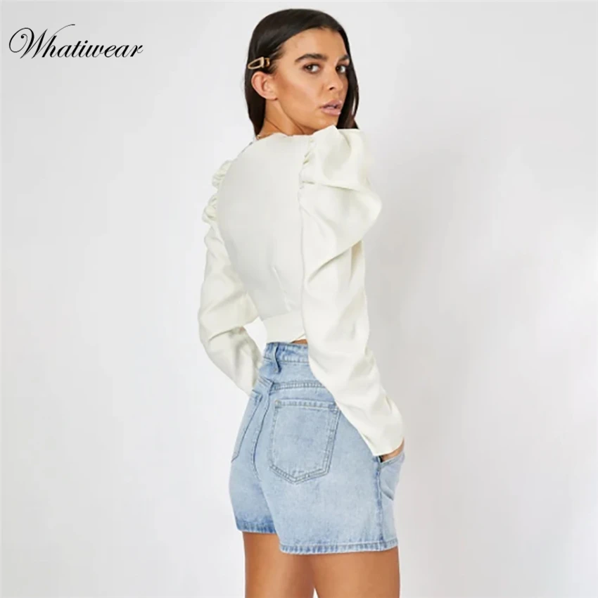 Whatiwear, Осенний женский укороченный топ, рубашка, сексуальный глубокий v-образный вырез, женские топы с бюстгальтером без косточек, жилет, камзол для женщин, завязывается, Camis Blsusas