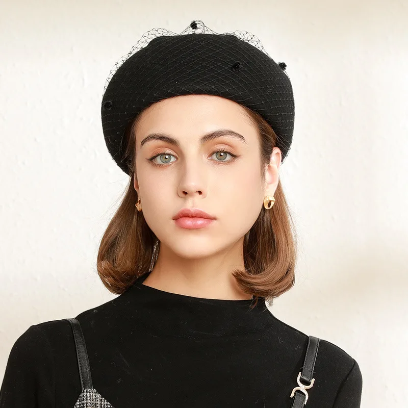 

2022 Wool Felt Hat Beret Bud Silk Fashion Lady Hat Shape Luxury Cashmere HatWool Hat Fisherman Hat Women Beret Literature