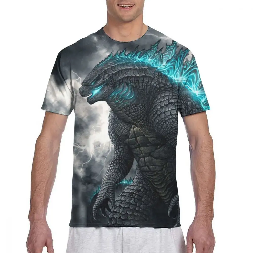 2019 г. Mr. Q пользовательские Godzla фигурки футболки мужские Круглый вырез черные Vs King