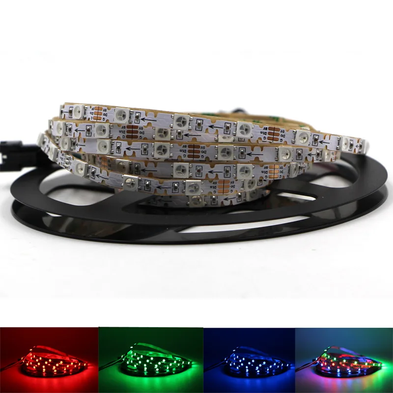 

5V WS2812B S Shape Foldable Led Strip Light for DIY 5m 60leds 6mm PCB Individually Addressable Dream Color RGB Pixels Tap