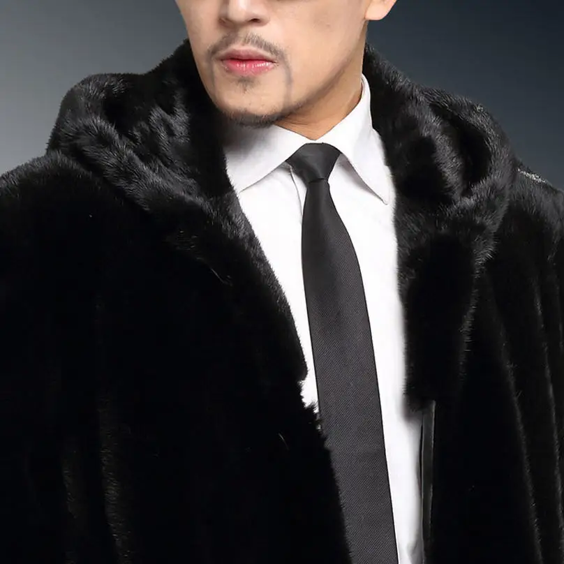 Мужская зимняя куртка 2020 с капюшоном из искусственного меха норки мужские