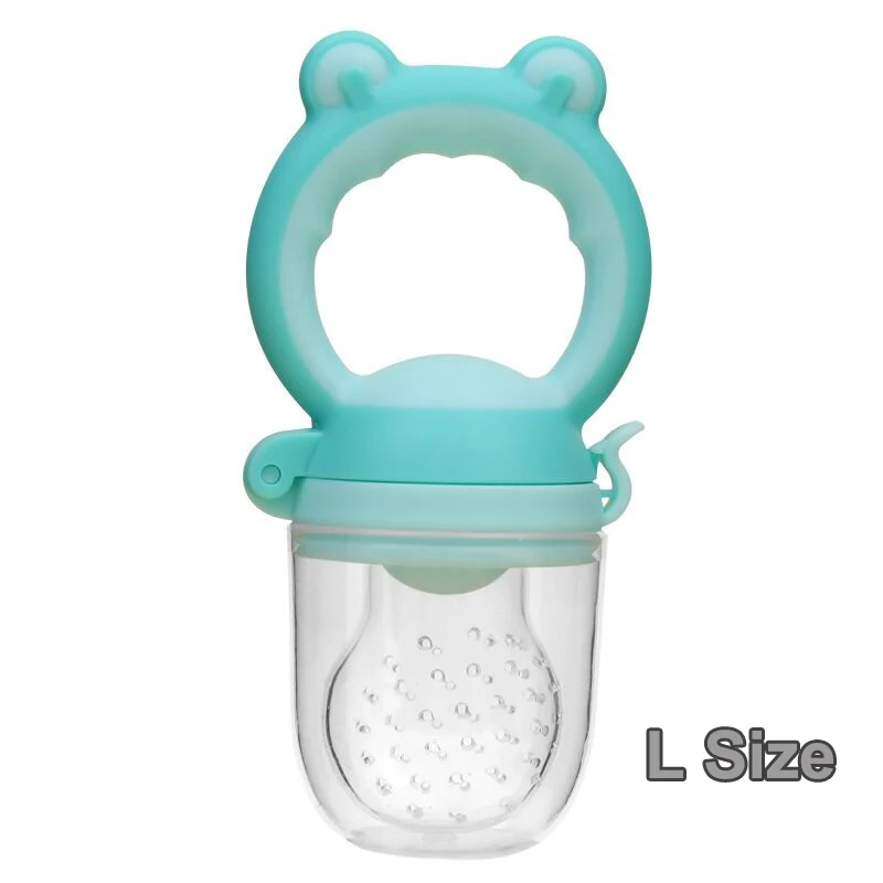 Blue L size 1 шт. Детские фрукты NibblerFeeder жевательный сок пустышки Игрушка Силиконовый Ниблер игрушка сок и овощи кормушка 3 размера для 3-20 месяцев - Цвет: Blue L size