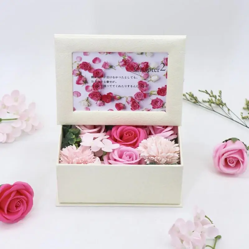 Креативный мыльный цветок коробка Валентина День рождения Свадьба ручной работы