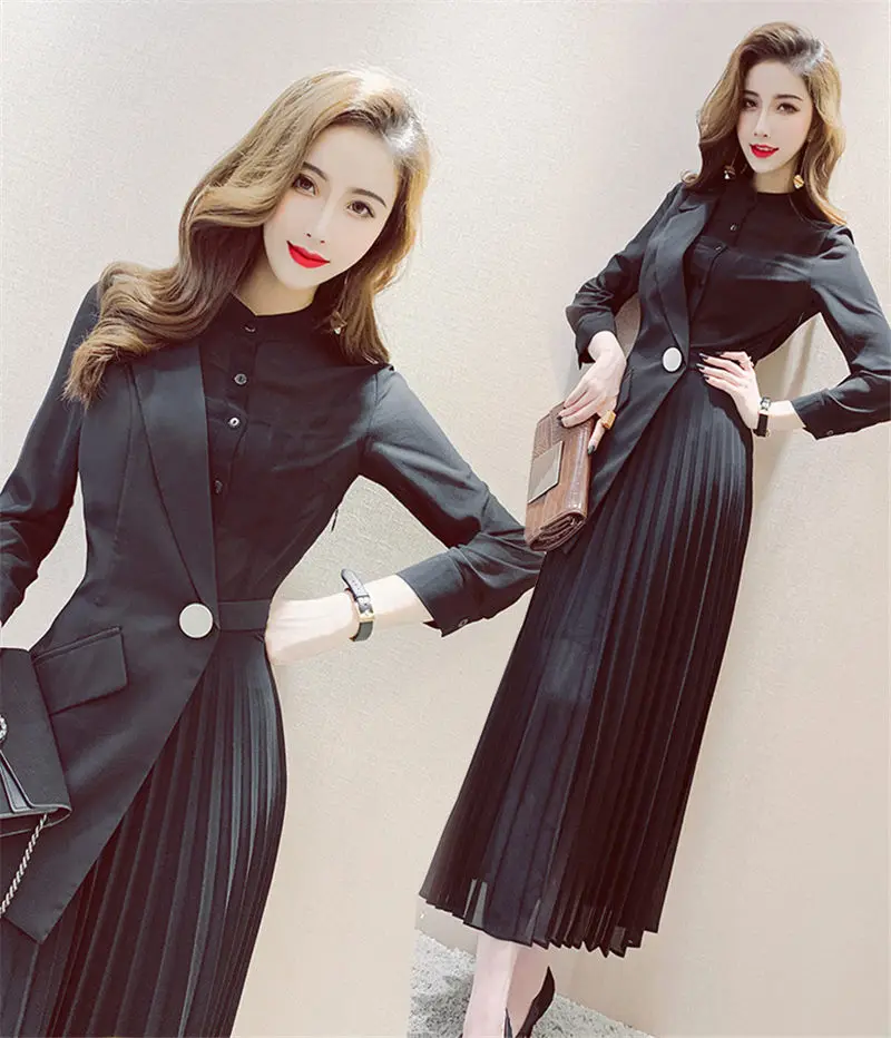 Женское асимметричное плиссированное платье Sukienka модельное офисное с разрезом и