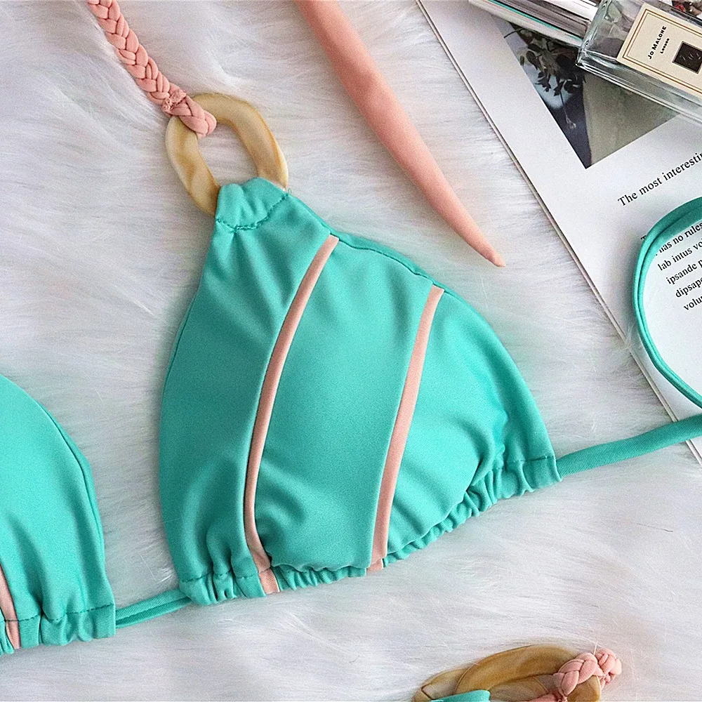 Новинка 2020 женское черное зеленое пикантное боди Пляжное бикини облегающее