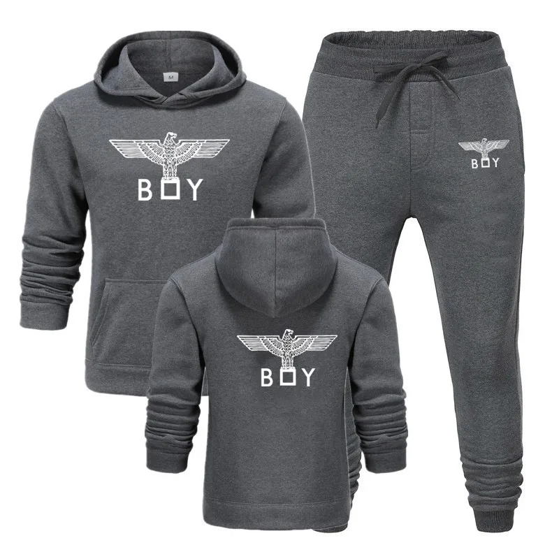 

BOY pullover suit men's sportswear 2021 casual hooded pants men's sportswear trousers hooded sweatshirt men's suit jogging