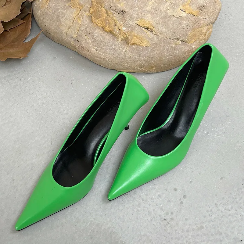 

Luxury Women 8cm High Heels Pumps Scarpins Office Ladies Designer2021 White Green Black Heels Prom Stiletto Dress Party Shoes