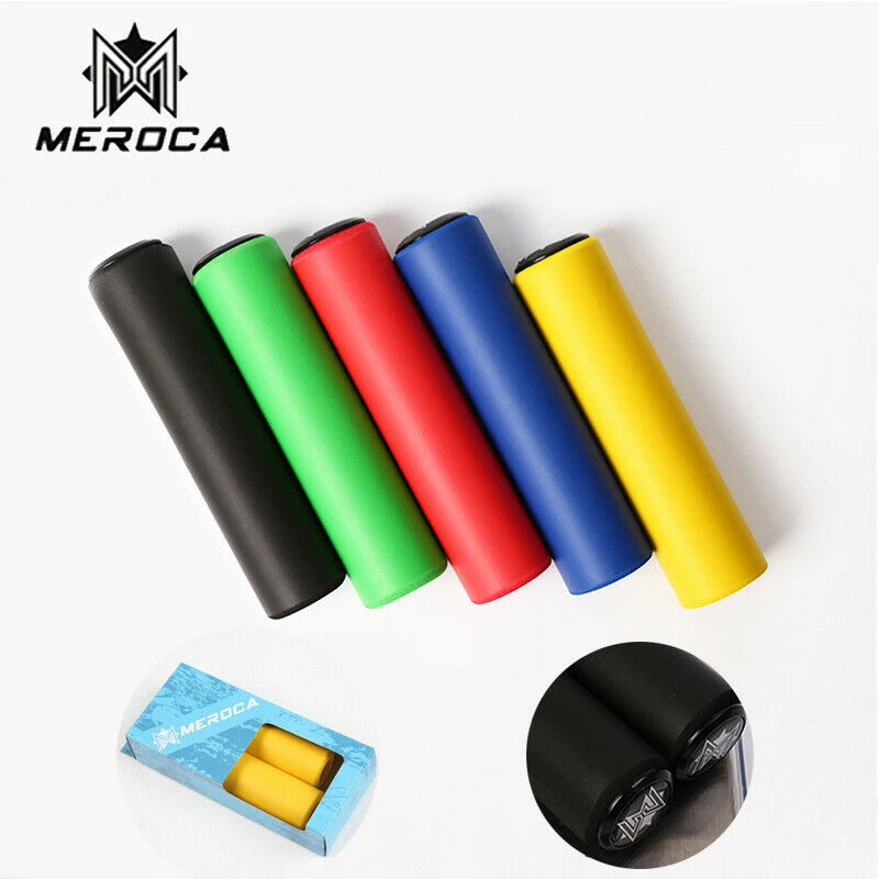 MEROCA MTB велосипедные ручки силиконовые 130 мм на руль + концевые вилки Нескользящая