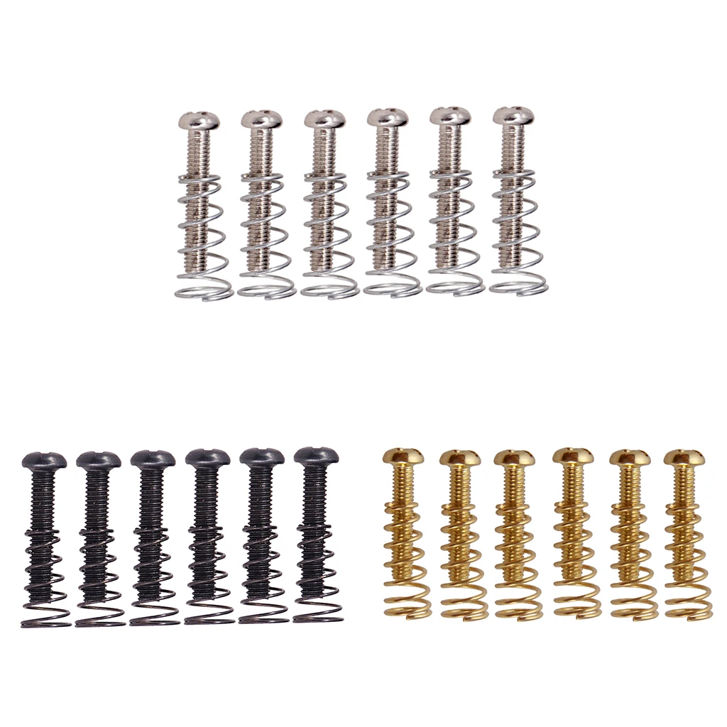 

Tooyful 6 Pieces Iron Bridge Tailpiece Fixing Screws+Springs Set for Electric Guitar Replacement Parts