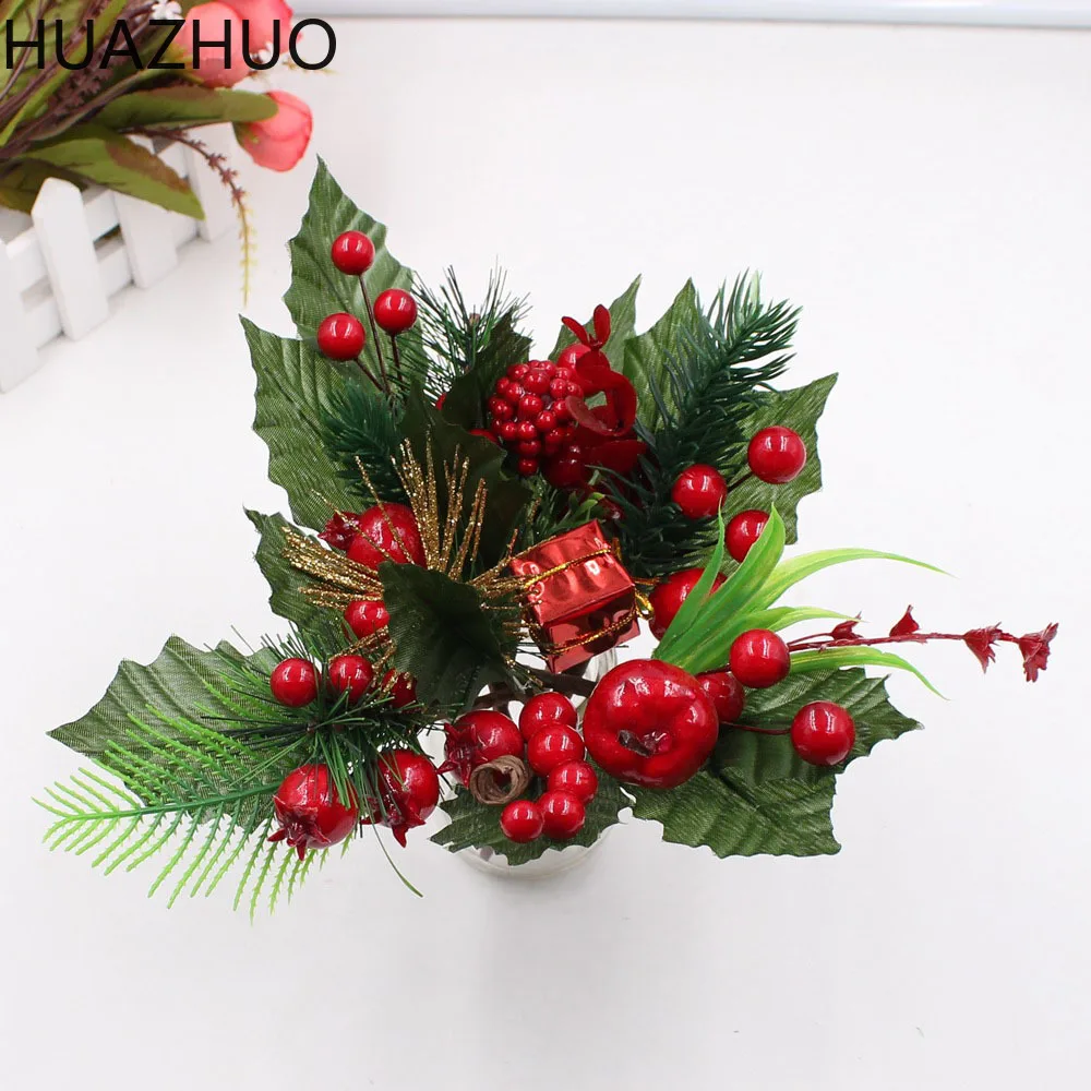

Christmas Artificial Flower Red Pearl Stamen Berries Branch for Wedding Decoration DIY Valentine's Day Dift Craft