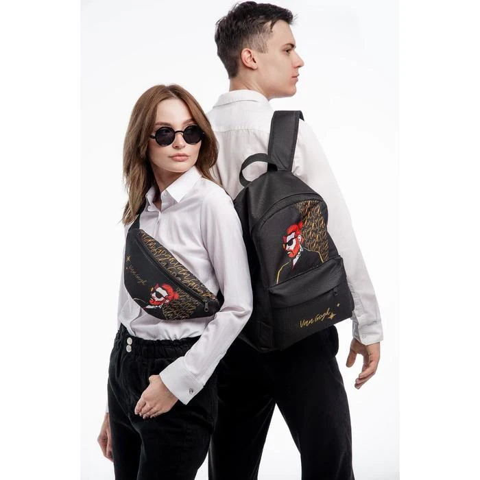 Сумка поясная Van Gog 32х8х15 см отд на молнии н/карман чёрный |