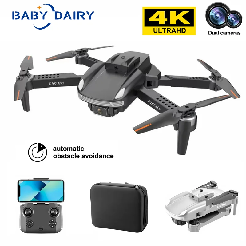 

BABY DAIRY 2022 New Drone Kf105 Max 4-Sides Intelligent Obstacal Avoidance Easy Control 1080P/4K Dual HD Camera RC Dron Boys Toy