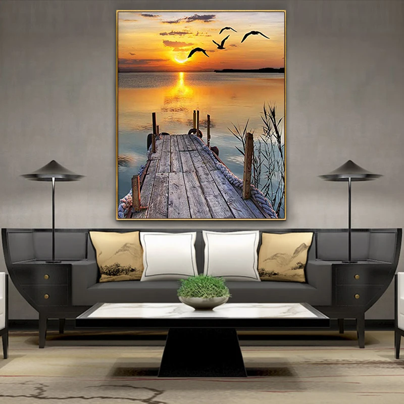 DIY картина Картина цифровой сумеречный закат иллюстрация Гостиная Спальня