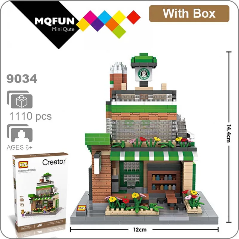 

LOZ Diamond Blocks Architecture Mini Street View Restaurants Building Blocks Coffee Store Shop Model DIY Micro Brick Toys Fun