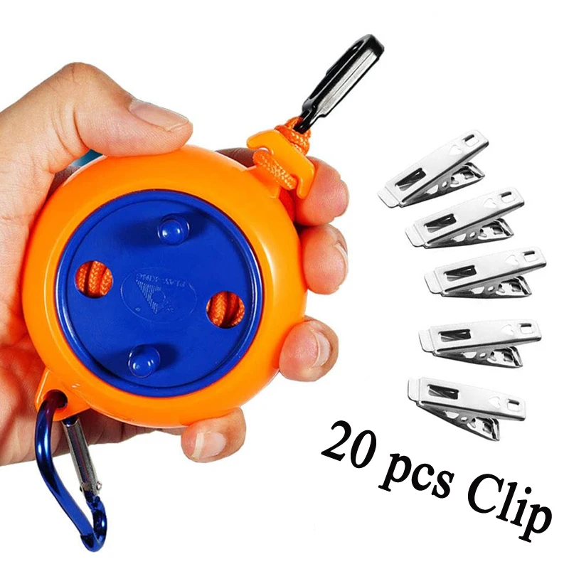 

8m Retractable Clothesline Portable Windproof Clothes Dry Line Hanging Clothing Rack Rope Outdoor Travel Hotel Clothes Line Box