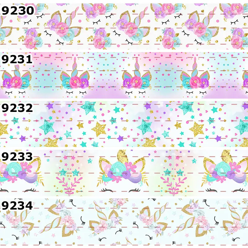 Новый 50 ярдов фантастические Единорог напечатан Grosgrain ленты атласные DIY