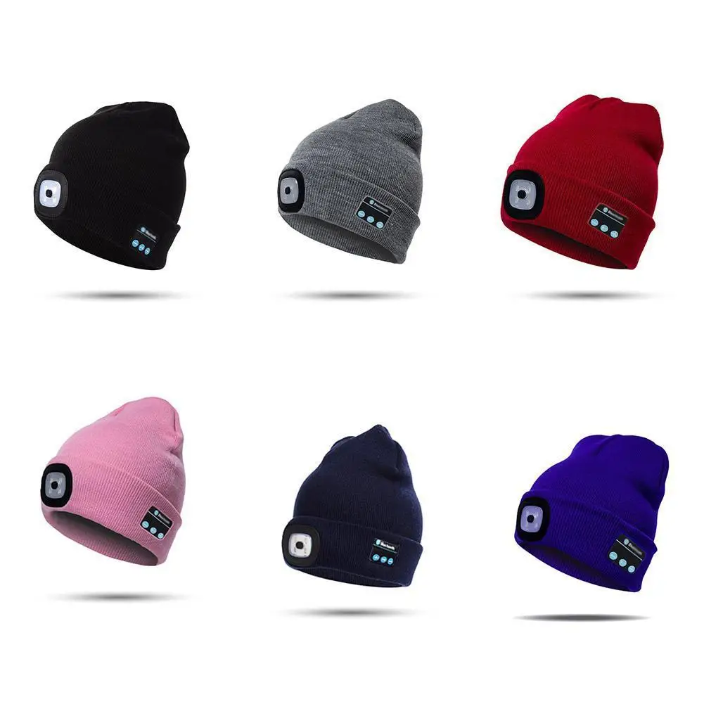 

Warm LED Lighted Beanie Cap Hip Hop Men Women Knit Hat Hunting Camping Running Hat Christmas Gifts For Men Women