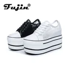 Fujin2021; Туфли на плоской подошве; Женская обувь на толстой подошве; Сезон весна-лето; Женская обувь на шнуровке с круглым носком; Дышащая женская обувь на платформе