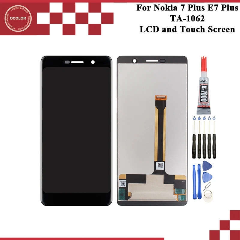 Ocolor для Nokia 7 Plus LCD E7 дисплей сенсорный экран дигитайзер TA 1046 1055 1062 +
