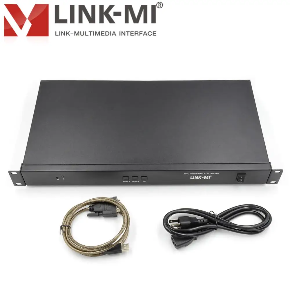 Настенный видеоконтроллер LINK-MI 4K для 4 дисплеев с входом HDMI + DP 2X2 1X4 4X1