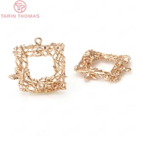 9436pcs 22x22mm 24k champagne gold color brass square leaves branches charms pendants high quality diy jewelry accessories