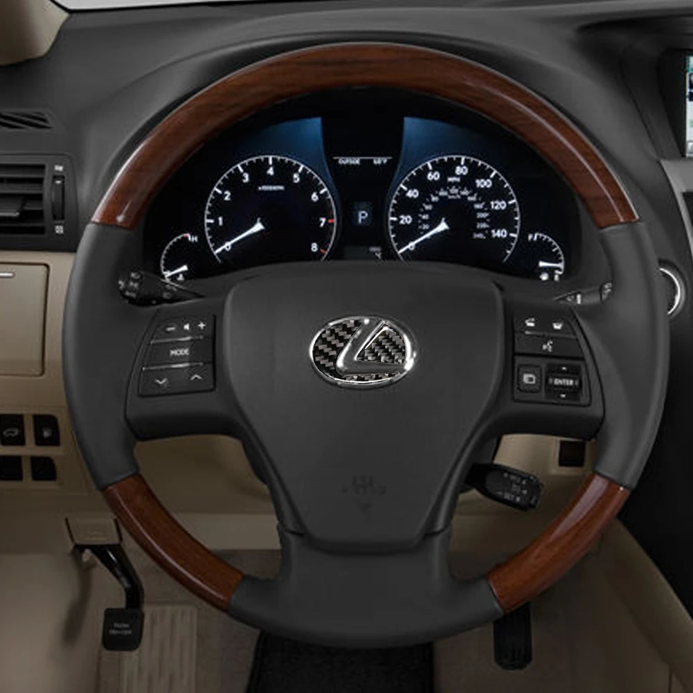 

Carbon Fiber For Lexus RX350 RX450h F Sport RX 450h Hybrid 2010-2012 Steering Wheel Panel Logo Trim Stickers Car Accessories