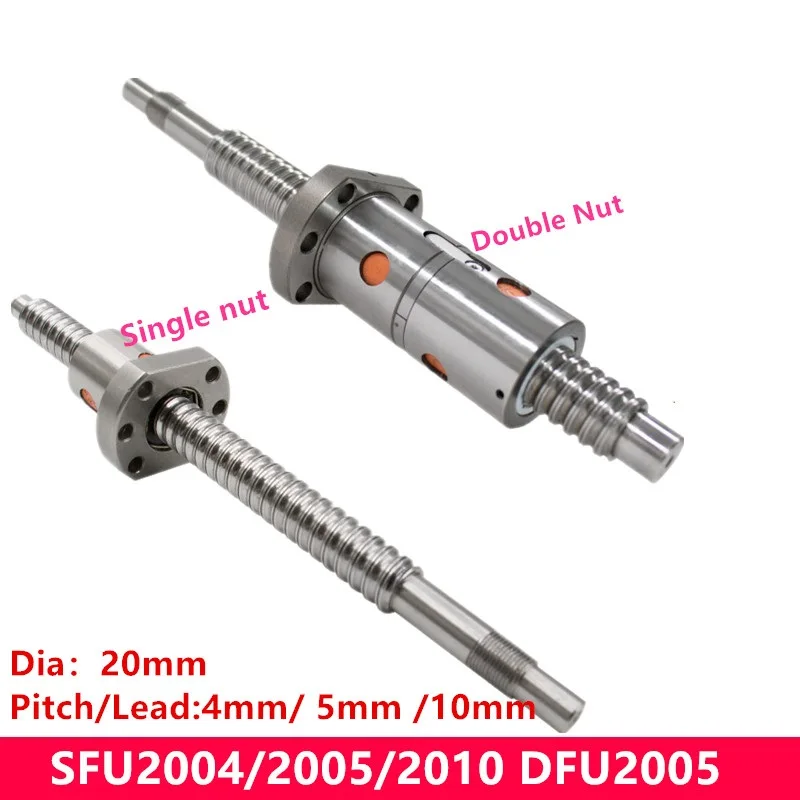 1 шт. 250 300 350 400 450 500 550 мм SFU 2005 2004 2010 20 CNC свинцовый шариковый винт с шариковой гайкой