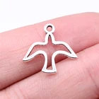 WYSIWYG 40 шт. 18x18 мм Полые Подвески в виде голубя мира античный серебряный цвет для DIY изготовления ювелирных изделий из цинкового сплава Подвески