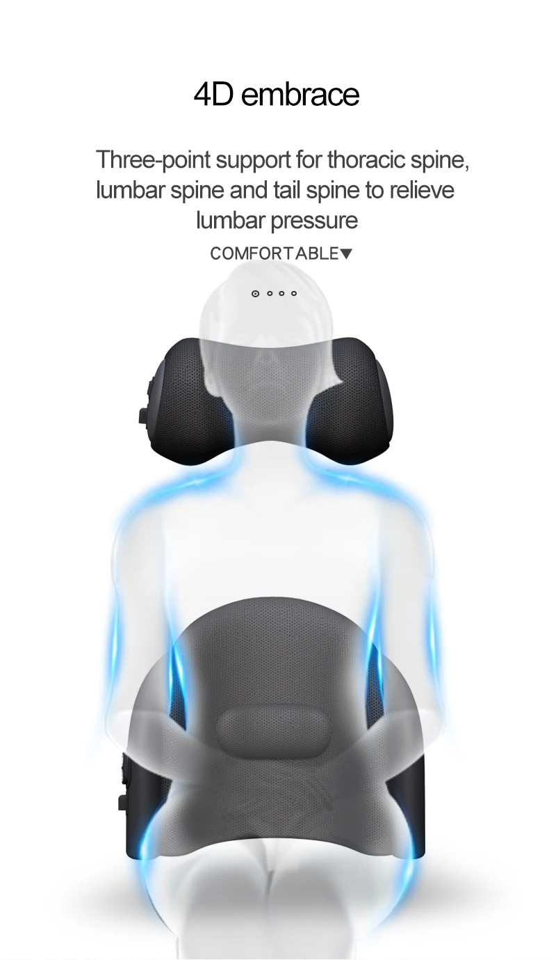 Подушка JINSERTA Автомобильная Массажная для поддержки шеи офиса спины подголовника