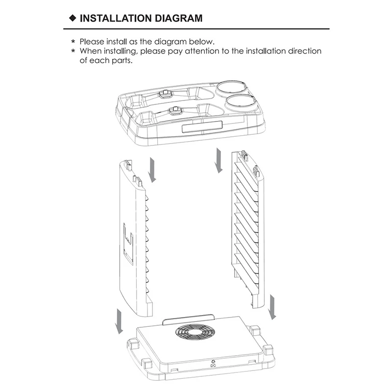 

Charging Dock Cooling Fan Game Discs Storage Tower Vertical Stand For PS4 Pro Slim/Pro @M23
