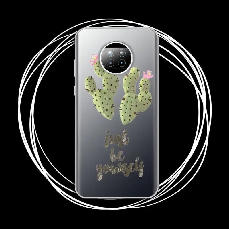 

Cute plant cortoon cactus Phone Case Transparent for Xiaomi Redmi note 10 t 8 9 pro lite 11