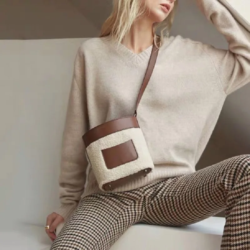 Women Single Shoulder Crossbody Bag All-match Bucket 2019 Autumn Korean Version Lovely Design PU Leather Drawstring Handbag | Багаж и