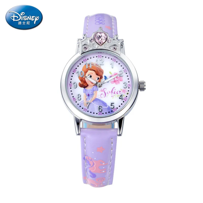 Disney Sophia Princess Кварцевые водонепроницаемые детские часы для девочек прекрасные часы