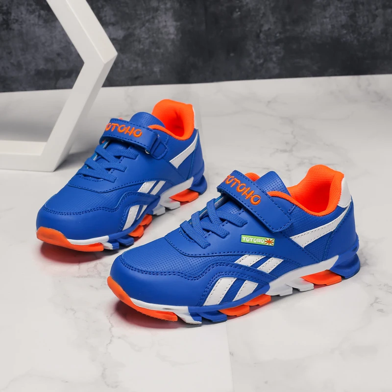 

2021 Spring Autumn Boys Fashion Sport Shoes Casual Kids Leather Sneakers Children Outdoor Training Breathable Sneakers For Boy