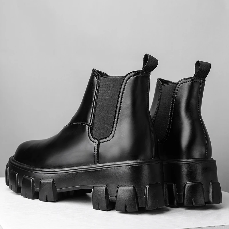 ladies boots chelsea women genuine cow leather platform bootie elastic band winter ladies shoes brand design handmade hot free global shipping