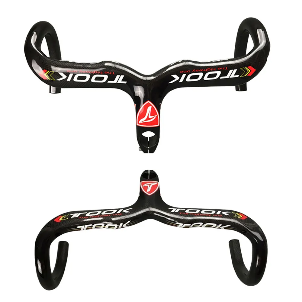 

_ 3K глянцевый полный руль из углеродного волокна, интегрированный руль шоссейного велосипеда, Ручка велосипеда, изогнутые стержни с стержне...