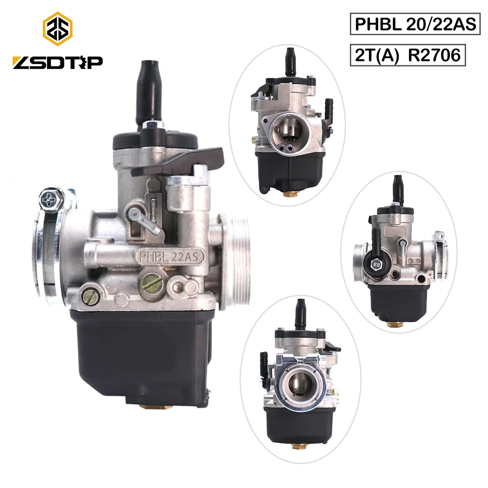 Карбюратор ZSDTRP Dellorto PHBL 20AS/22AS 2T(A) R2706/R2707 для двухтактного мотоцикла Biland 250 Tiger 20 мм 22