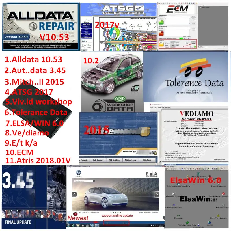 

Car Repair Software All data + Mit..chell+Auto..Data+ ATSG +Vivid workshop +Atris+ elsawin + ve.diamo + Et.k/a + ECM + Tolerance