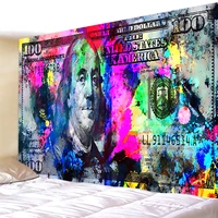 psychedelic bohemian curtain tapestry wall retro dollar money yoga large beach towel hippie covering home aestheti room decor