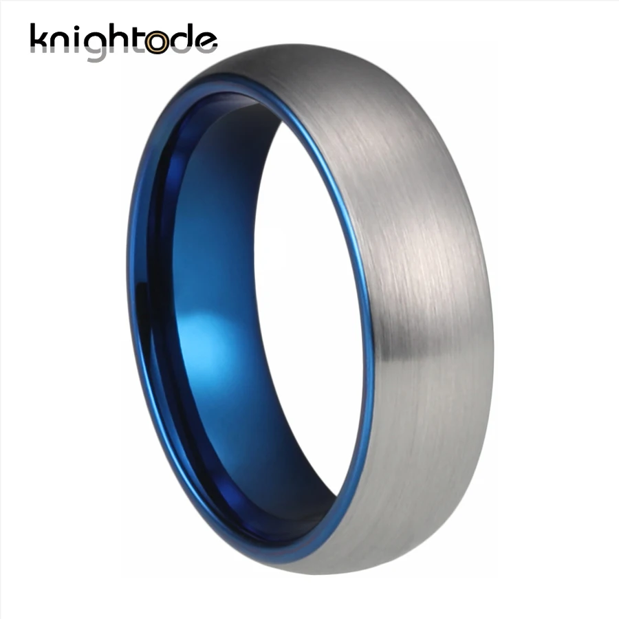 6/8 мм синий вольфрам карбид моды обручальное внутреннего круга для мужчин и