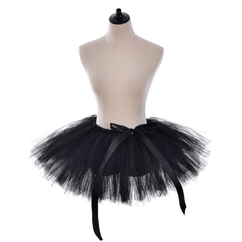 Юбка-пачка Женская черная ручной работы сетчатая | одежда