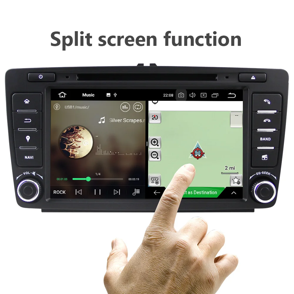 Автомагнитола Eunavi 2 Din Android мультимедийный плеер для Skoda Octavia 2014 2015 A7 аудио стерео 7